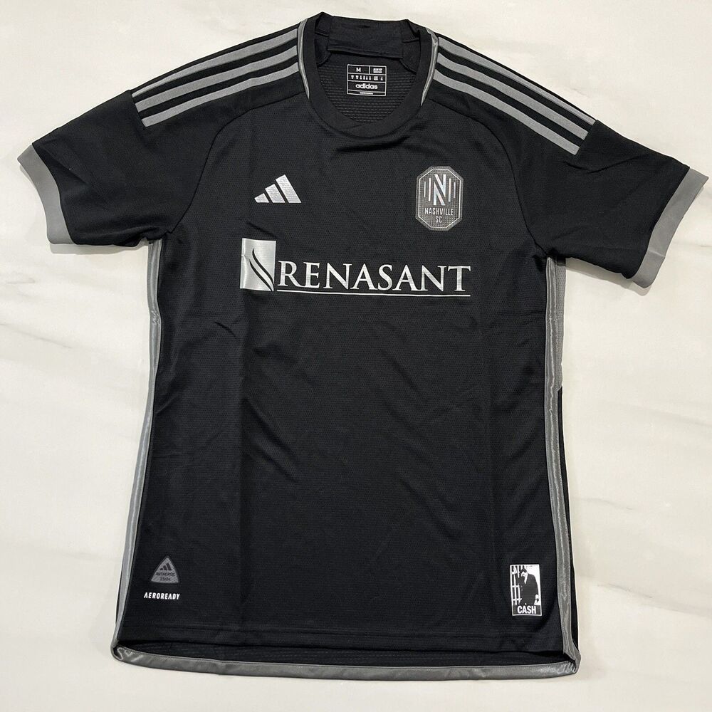 Adidas MLS Nashville Johnny Cash Authentic Black Jersey IC9619 Men’s Sz M